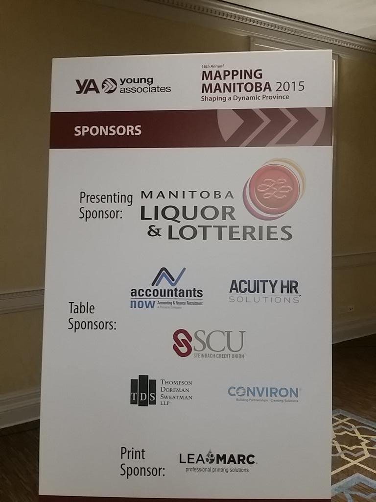 Excited to be a sponsor at YA Mapping Manitoba this morning #mappingmb2015 http://t.co/ojRnBOw6Bj